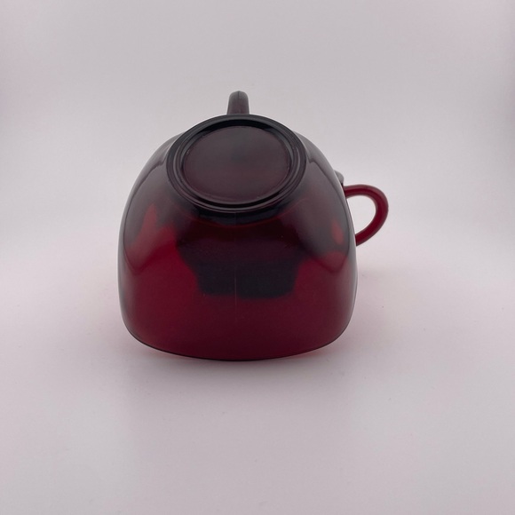 Vintage, Red Square Cups, Charm Ruby Pattern, Set of 2 by Fire King - Picture 3 of 9